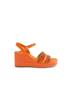 Vallio Jewelled Woven Wedge Sandals
