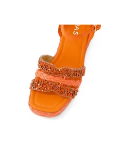 Vallio Jewelled Woven Wedge Sandals