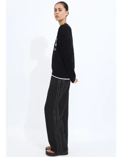Varsity Logo Rib Oversized Cotton Knit Jumper