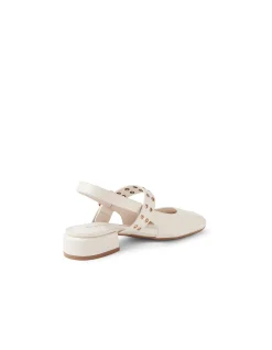 Vavka Stud Detail Slingback Ballet Flats