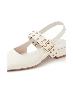 Vavka Stud Detail Slingback Ballet Flats