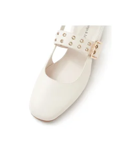 Vavka Stud Detail Slingback Ballet Flats