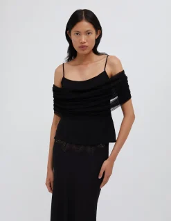 VEILED SHAWL CAMI TOP