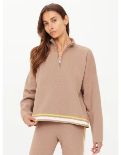 Veneto Mocha Half Zip Knit Sweater
