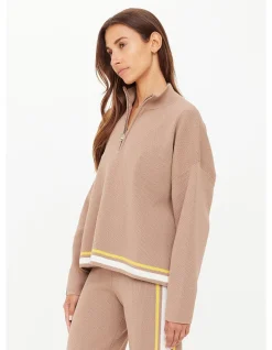 Veneto Mocha Half Zip Knit Sweater