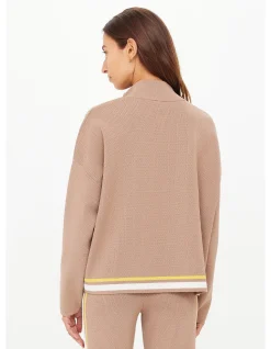 Veneto Mocha Half Zip Knit Sweater
