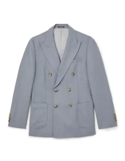 VENUS DOUBLE BREASTED PEAK TEXTURED BLAZER