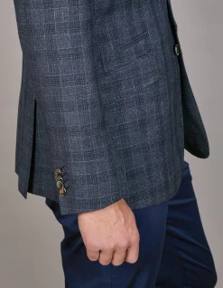 Victor Mottle Check Jacket Navy