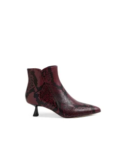 Vimto Snake Print Pointed Ankle Boots