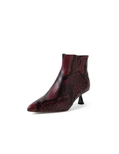 Vimto Snake Print Pointed Ankle Boots