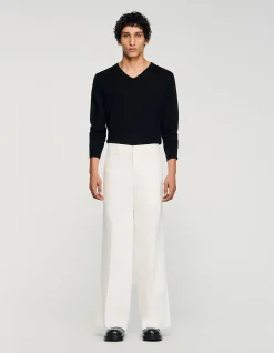 Vintage Flare Wide Leg Canvas Trousers