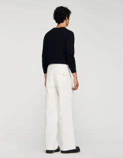 Vintage Flare Wide Leg Canvas Trousers