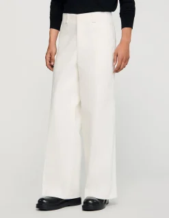 Vintage Flare Wide Leg Canvas Trousers