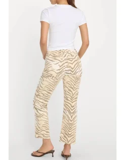 Vintage Straight Ankle Tiger Print Jeans