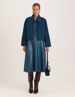 VIV FAUX LEATHER MIDI DRESS
