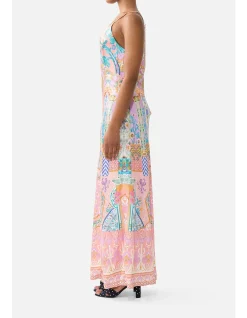 V NECK FULL LENGTH BIAS SLIP DRESS