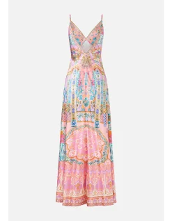 V NECK FULL LENGTH BIAS SLIP DRESS