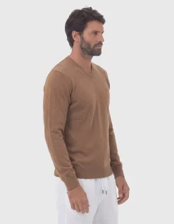 V-NECK JUMPER - NATURAL