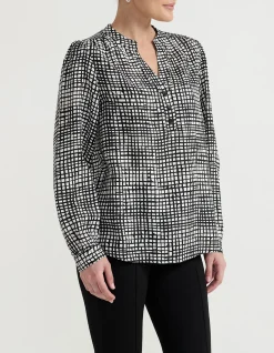 V NECK LONG SLEEVE BLOUSE