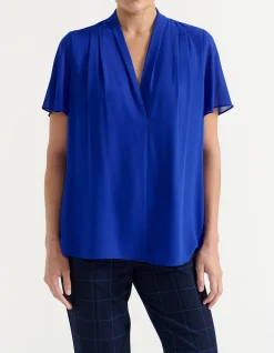 V NECK PLEATED TOP