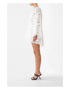 V NECK RELAXED SHORT DRESS W DROPPED WAIST