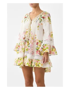 V NECK TIERED DRESS