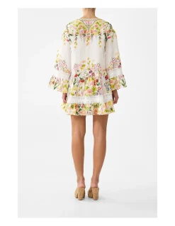 V NECK TIERED DRESS