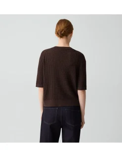 Waffle Short-Sleeve Cardigan
