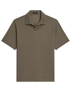 Waffle Short-Sleeve Polo in Cotton