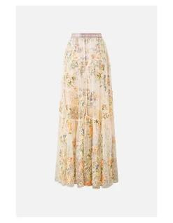 WAISTBAND RUFFLE HEM SKIRT