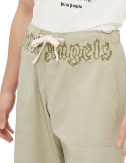 Waist Logo Loose Pants Beige & Military