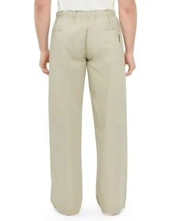 Waist Logo Loose Pants Beige & Military