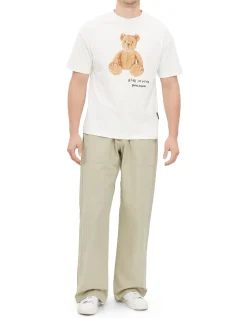 Waist Logo Loose Pants Beige & Military