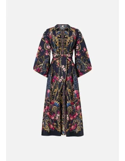 WAIST TIE SHIRT DRESS WITH BUBBLE SLEEVE