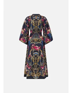 WAIST TIE SHIRT DRESS WITH BUBBLE SLEEVE