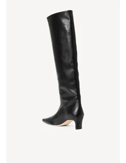 Wally Leather Mid Heel Knee High Boots