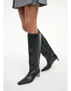 Wally Leather Mid Heel Knee High Boots