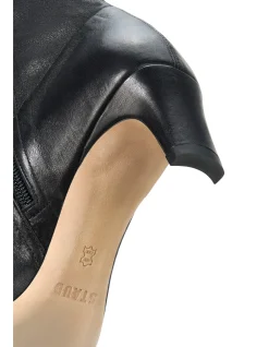 Wally Stretch Leather Kitten Heel Ankle Boots