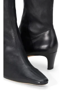Wally Stretch Leather Kitten Heel Ankle Boots