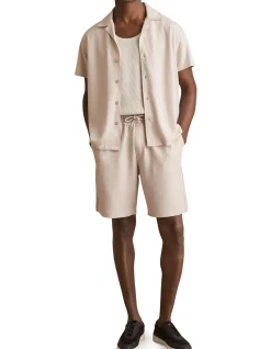 Warwick Textured Cuban Collar Short Sleeve Shirt