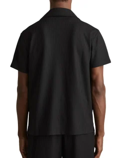 Warwick Textured Cuban Collar Short Sleeve Shirt