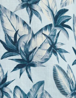 WATERCOLOR LEAF SS LINEN SHIRT