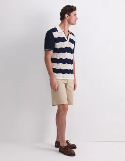 WAVE STRIPE KNIT POLO