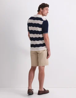WAVE STRIPE KNIT POLO