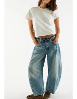 We The Free Good Luck Relaxed Barrel Leg Jeans