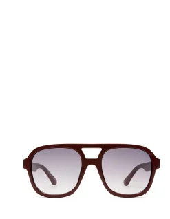 WHIRLPOOL BURGUNDY AVIATOR SUNGLASSES