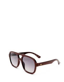 WHIRLPOOL BURGUNDY AVIATOR SUNGLASSES