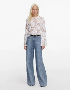 WHITE CROCHET LACE TOP