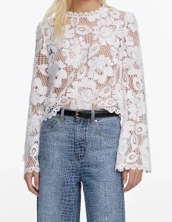 WHITE CROCHET LACE TOP