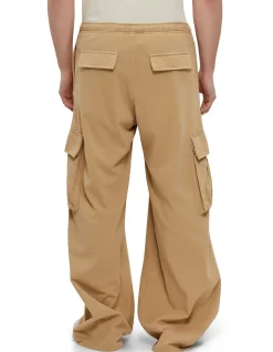 Wide Leg Cargo Pants Beige